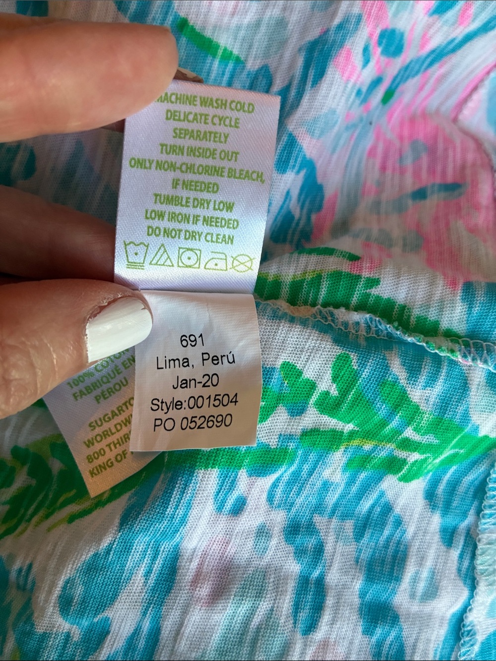 Lilly Pulitzer Etta Tropical Coastal Print V-Neck Short Sleeve Top Size Large - Picture 7 of 7